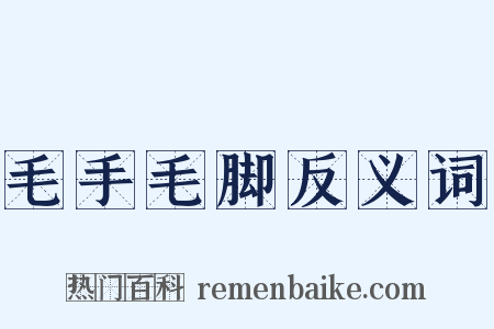 毛手毛脚反义词是什么意思的图片